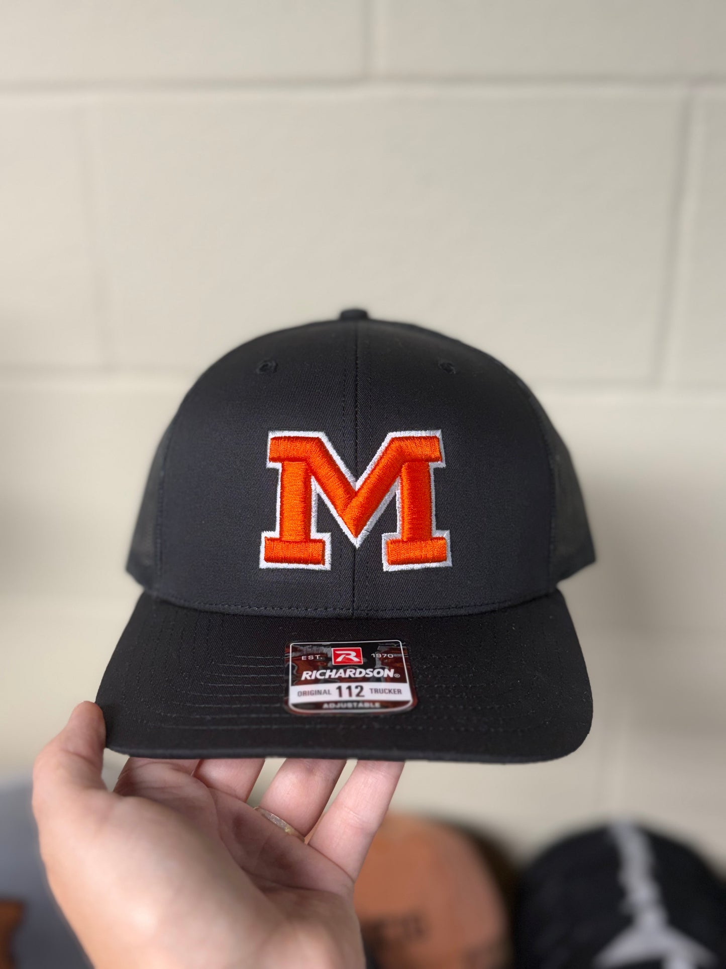 Orange “M” Puff Hat