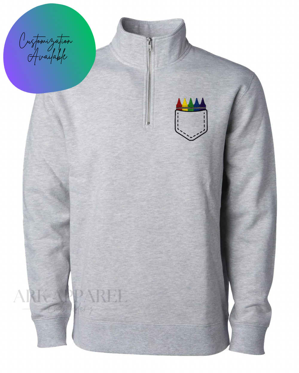 Faux Crayon Pocket Quarter-zip